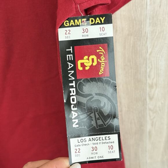 USC Southern California Trojans Football Shirt Men’s XXL Red Short Sleeve Cotton - Picture 5 of 10